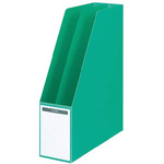 ファイルボックスＡ４縦仕切・底板付　収容８０ｍｍ緑
