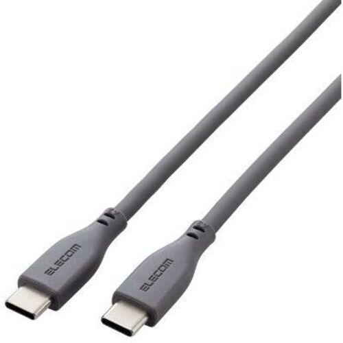 ＵＳＢ　Ｔｙｐｅ－Ｃ　ｔｏ　ＵＳＢ　Ｔｙｐｅ－Ｃケーブル／１００Ｗ対応／シリコン／２．０ｍ／グレー　■お取り寄せ品