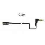 ＤＡＰ用延長コードＬ型ステレオミニプラグ－ステレオミニジャック（０．３ｍ）ブラック　■お取り寄せ品