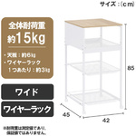 天板付きランドリーワゴン　ワイドタイプ　ラック付　【お取り寄せ品】６営業日以内届