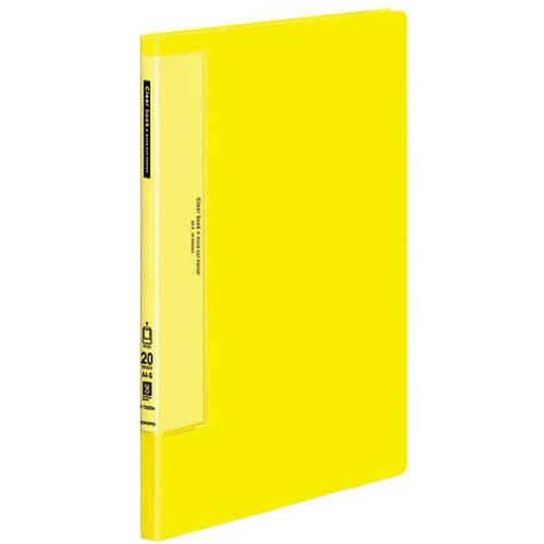 クリヤーブックウェーブカット　固定式Ａ４縦２０Ｐ黄
