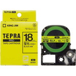 テプラ　ＰＲＯテープ　蛍光黄ラベル　１８ｍｍ黒文字