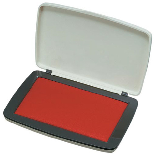 スタンプ台　顔料タイプ　中形　盤面９０&times;５５ｍｍ赤