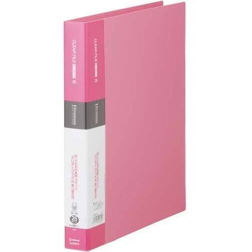 シンプリーズ　クリアファイル　差替　桃　Ａ４　縦　背幅３６ｍｍ１０冊