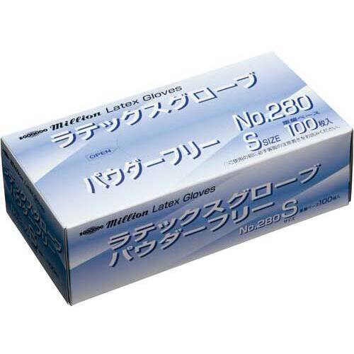 ラテックスグローブ　Ｎｏ．２８０　Ｓ　１００枚入