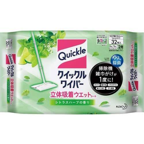クイックルワイパー立体吸着ＷＳハーブ３２枚