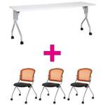 セット品　ＵＰ１８６０ＷＨ＆ＭＮチェアオレンジ　【組立サービス付】