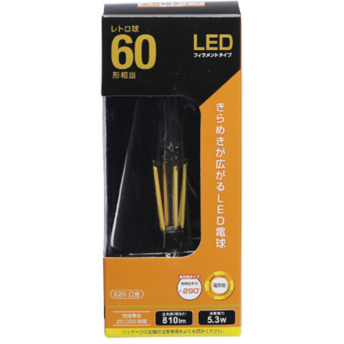 ＬＥＤレトロ球　６Ｗ　Ｅ２６　電球色　【お取り寄せ品】６営業日以内届