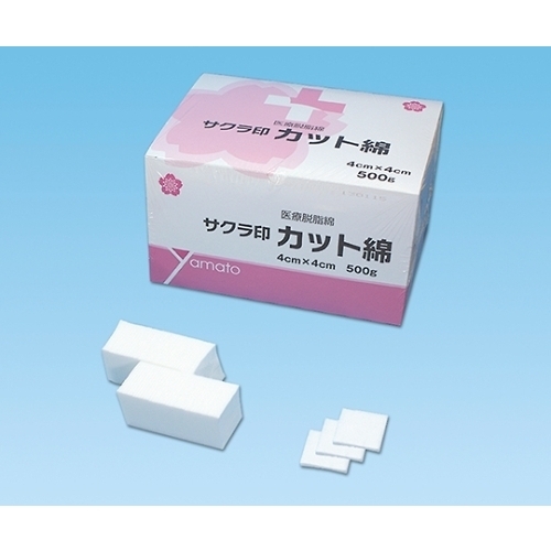 サクラ印　カット綿４ｃｍ×４ｃｍ　５００ｇ　５８８１２