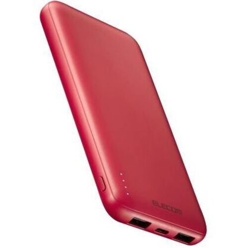 モバイルバッテリー／１５Ｗ／１００００ｍＡｈ／レッド　ＤＥ－Ｃ６６－１００００ＲＤ　■お取り寄せ品