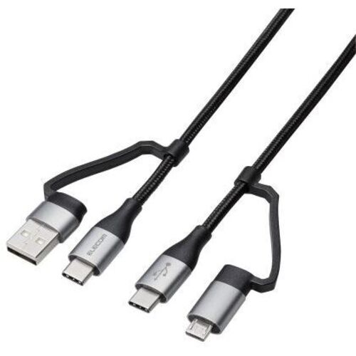 ４ｉｎ１　ＵＳＢケーブル／ＵＳＢ　ＰＤ対応／１．０ｍ／ブラック　ＭＰＡ－ＡＭＢＣＣ１０ＢＫ　■お取り寄せ品
