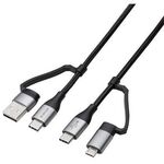 ４ｉｎ１　ＵＳＢケーブル／ＵＳＢ　ＰＤ対応／１．０ｍ／ブラック　ＭＰＡ－ＡＭＢＣＣ１０ＢＫ　■お取り寄せ品