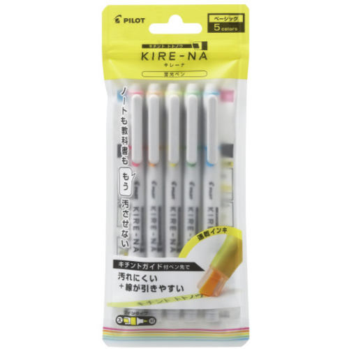蛍光マーカーキレーナベーシックカラー５色Ｘ５