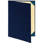 証書ファイル　Ａ４　スエード調　紺　３冊