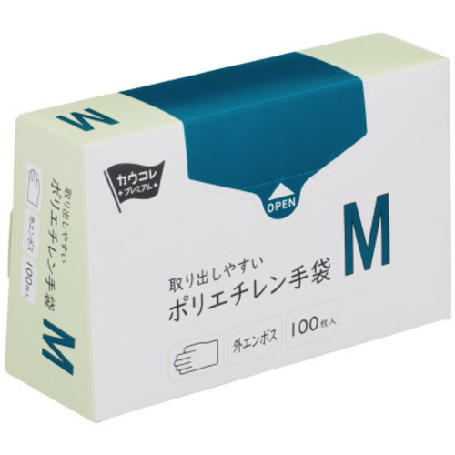 取り出しやすいポリエチレン手袋　Ｍ　１００枚入