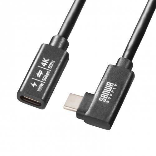 ＵＳＢ５Ｇｂｐｓ　Ｔｙｐｅ－Ｃ延長ケーブルＬ型・ＰＤ１００Ｗ・０．５ｍ　ＫＵ－５ＧＣＣＰ１００ＥＮＬ０５　■お取り寄せ品