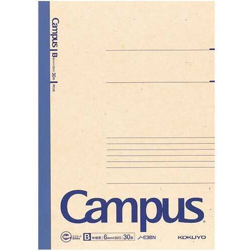 再生紙キャンパスノート　セミＢ５　Ｂ罫３０枚×５