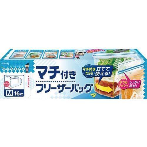 マチ付きフリーザーバッグＭ１６枚入り