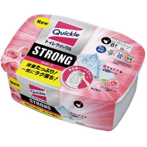 トイレクイックルＳＴＲＯＮＧ　プレミアムローズの香り　本体　８枚入