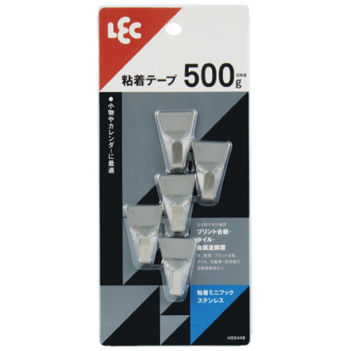 粘着ミニフック　ステンレス　５個入