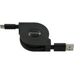 ＵＳＢ　Ｔｙｐｅ－Ａ　－　ＵＳＢ　Ｔｙｐｅ－Ｃ　巻き取りＵＳＢ充電ケーブル　１５Ｗ対応（最大１ｍ）　■お取り寄せ品