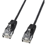 カテゴリ６準拠極細ＬＡＮケーブル（０．５ｍ・ブラック）　ＫＢ－ＳＬ６－００５ＢＫ　■お取り寄せ品