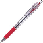 ノック式　タプリクリップボールペン　０．５ｍｍ　赤