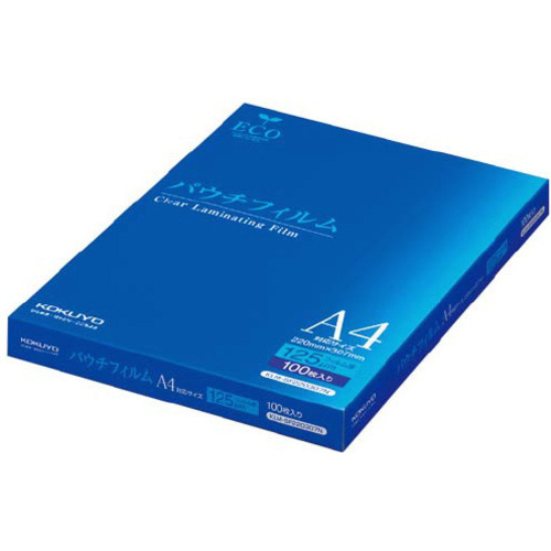 再生パウチフィルム　１２５&mu;　Ａ４　１００枚入