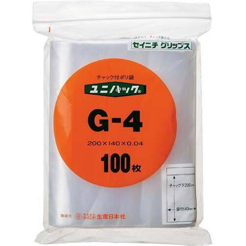 ユニパック　チャック付ポリ袋　Ｂ６　１００枚入