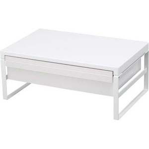 机上台　引出し付ハイタイプ　幅３９０ｍｍ　白