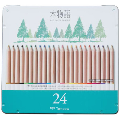 エコ色鉛筆　缶入り　Ｓ木物語　２４色セット