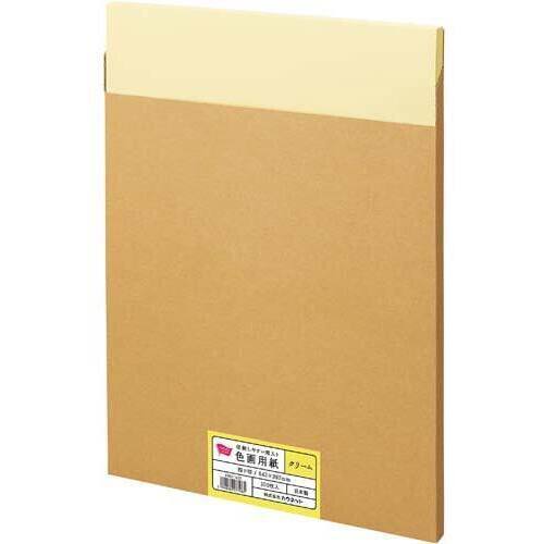 収納しやすい箱入り色画用紙　四つ切クリーム３００枚