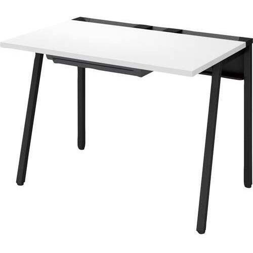 リーンデスク　引出付　Ｄ７００Ｗ１０００　黒脚ＷＨ　【お取り寄せ品】８営業日以内届