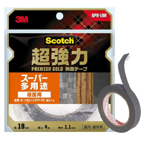 超強力両面テープ　多用途　粗面用　幅１９ｍｍ