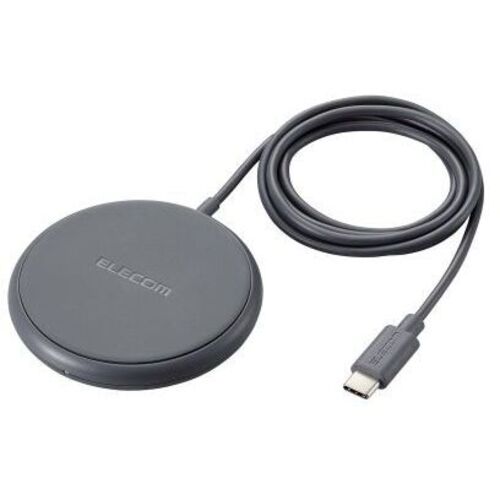 Ｑｉ規格対応ワイヤレス充電器／５Ｗ／卓上／ケーブル一体／１ｍ／ダークグレー　Ｗ－ＱＡ２５ＤＧＹ　■お取り寄せ品