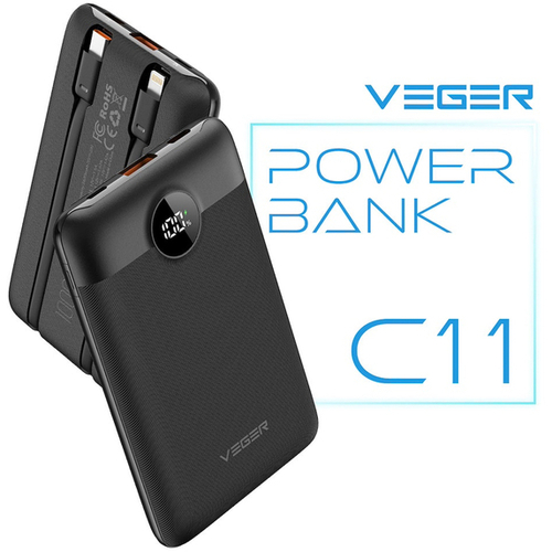 ＶＥＧＥＲ　Ｐｏｗｅｒ　Ｂａｎｋ　Ｃ１１　１００００ｍＡｈ　２ケーブル内蔵　ＵＱ－Ｃ１１－ＤＳ　■お取り寄せ品
