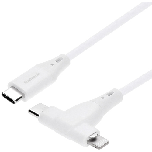 ＵＳＢケーブル／２ｉｎ１／超タフ／やわらか／１ｍ／ホワイト　ＯＷＬ－ＣＢＳＣＬＣ１０－ＷＨ　■お取り寄せ品