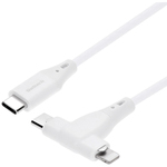 ＵＳＢケーブル／２ｉｎ１／超タフ／やわらか／１ｍ／ホワイト　ＯＷＬ－ＣＢＳＣＬＣ１０－ＷＨ　■お取り寄せ品