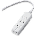 電源タップ　磁石　４個口（内３ピン１）　５ｍ　白