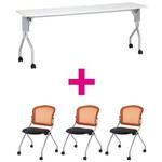 セット品　ＵＰ１８４５ＷＨ＆ＭＮチェアオレンジ　【組立サービス付】