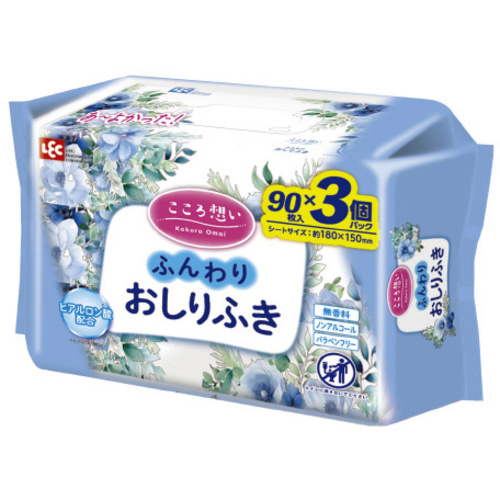 こころ想い　ふんわりおしりふき　９０枚&times;３Ｐ