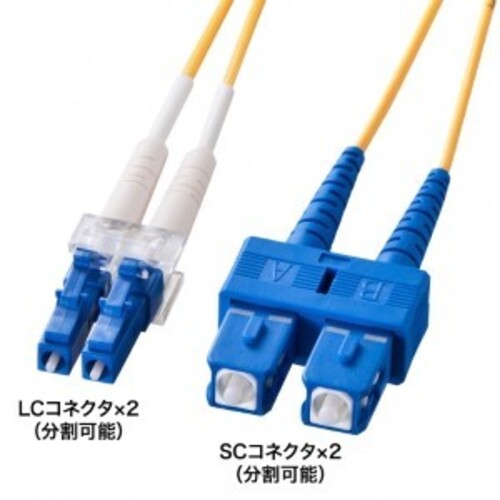 メガネ型光ファイバケーブル（シングル８．６&mu;ｍ、ＬＣ&times;２－ＳＣ&times;２、５ｍ）　ＨＫＢ－ＬＣＳＣ１－０５Ｎ　■お取り寄せ品