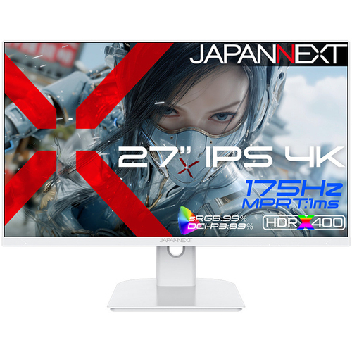 ゲーミングディスプレイ　２７型／３８４０&times;２１６０／ホワイト　ＪＮ－ＩＰＳ２７Ｇ１７５Ｕ－Ｗ　■２営業日内届