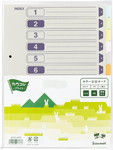 カラー仕切カード　Ａ４縦　２穴　１２山　５組