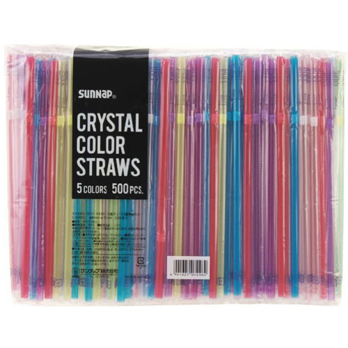 クリスタルカラーストロー（５色アソート）５００本入
