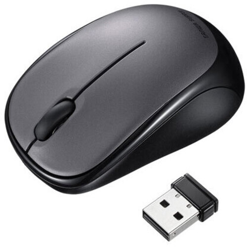 静音ワイヤレスブルーＬＥＤマウス（ダークシルバー）　ＭＡ－ＷＢＳ３１１ＤＳ　■お取り寄せ品