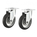 汎用キャスター　１２５ｍｍ径　２個セット（フリー）ゴム製　ＣＳＴ－１２５ＥＲ－ＦＲＥ２　■お取り寄せ品