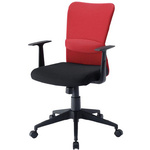 メッシュチェア肘付　レッド　【お取り寄せ品】８営業日以内届