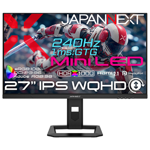 ゲーミングディスプレイ　２７型／２５６０&times;１４４０／ブラック　ＪＮ－ＩＰＳＭ２７Ｇ２４０Ｑ－ＨＳＰ　■２営業日内届