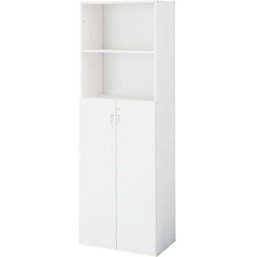 ◇シンプル木製収納Ｄ３５０　５段下３段両開き　ＷＨ　【組立サービス付】